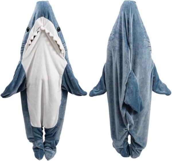 Shark Blanket Hoodie Onesie for Adult & Kid, Wearable Shark Sleeping Bag