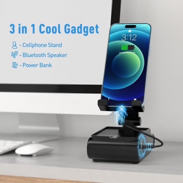 Gifts for Men, Cell Phone Stand with Wireless Bluetooth Speaker - Image 6