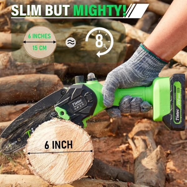 Tietoc Mini Chainsaw 6 Inch with 2 Batteries - Image 5