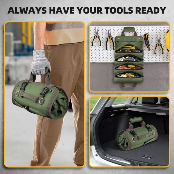 Tool Bag Roll Up, UUP Heavy Duty Rolled Empty Tool Storage Organization - Image 4
